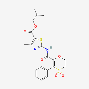 2-Methylpropyl 2-{[(4,4-dioxido-3-phenyl-5,6-dihydro-1,4-oxathiin-2-yl)carbonyl]amino}-4-methyl-1,3-thiazole-5-carboxylate - 