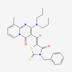 3-[(Z)-(3-benzyl-4-oxo-2-thioxo-1,3-thiazolidin-5-ylidene)methyl]-2-(dipropylamino)-9-methyl-4H-pyrido[1,2-a]pyrimidin-4-one - 