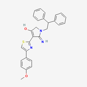1-(2,2-diphenylethyl)-5-imino-4-[4-(4-methoxyphenyl)-1,3-thiazol-2-yl]-2,5-dihydro-1H-pyrrol-3-ol - 