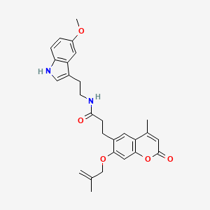 N-[2-(5-methoxy-1H-indol-3-yl)ethyl]-3-{4-methyl-7-[(2-methylprop-2-en-1-yl)oxy]-2-oxo-2H-chromen-6-yl}propanamide - 