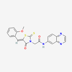 2-[(5Z)-5-(2-methoxybenzylidene)-4-oxo-2-thioxo-1,3-thiazolidin-3-yl]-N-(quinoxalin-6-yl)acetamide - 