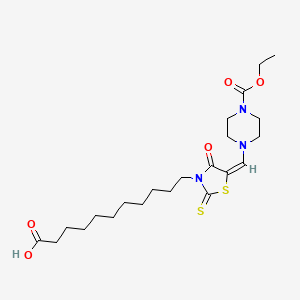 11-[(5E)-5-{[4-(ethoxycarbonyl)piperazin-1-yl]methylidene}-4-oxo-2-thioxo-1,3-thiazolidin-3-yl]undecanoic acid - 