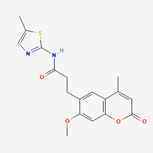 3-(7-methoxy-4-methyl-2-oxo-2H-chromen-6-yl)-N-(5-methyl-1,3-thiazol-2-yl)propanamide - 