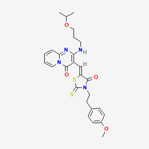 3-[(Z)-{3-[2-(4-methoxyphenyl)ethyl]-4-oxo-2-thioxo-1,3-thiazolidin-5-ylidene}methyl]-2-{[3-(propan-2-yloxy)propyl]amino}-4H-pyrido[1,2-a]pyrimidin-4-one - 