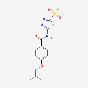 4-(2-methylpropoxy)-N-[5-(methylsulfonyl)-1,3,4-thiadiazol-2-yl]benzamide - 