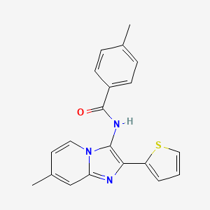 4-methyl-N-[7-methyl-2-(thiophen-2-yl)imidazo[1,2-a]pyridin-3-yl]benzamide - 