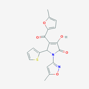 (4E)-4-[hydroxy(5-methylfuran-2-yl)methylidene]-1-(5-methyl-1,2-oxazol-3-yl)-5-(thiophen-2-yl)pyrrolidine-2,3-dione - 
