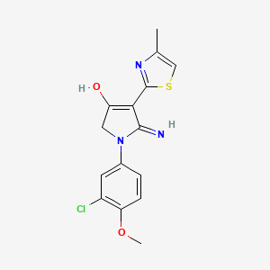 5-amino-1-(3-chloro-4-methoxyphenyl)-4-(4-methyl-1,3-thiazol-2-yl)-1,2-dihydro-3H-pyrrol-3-one - 