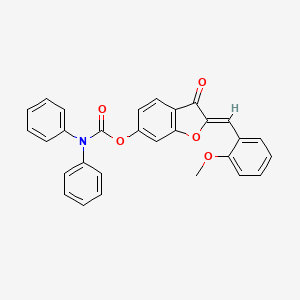 (2Z)-2-(2-methoxybenzylidene)-3-oxo-2,3-dihydro-1-benzofuran-6-yl diphenylcarbamate - 