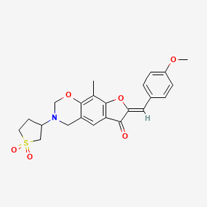 (7Z)-3-(1,1-dioxidotetrahydrothiophen-3-yl)-7-(4-methoxybenzylidene)-9-methyl-3,4-dihydro-2H-furo[3,2-g][1,3]benzoxazin-6(7H)-one - 