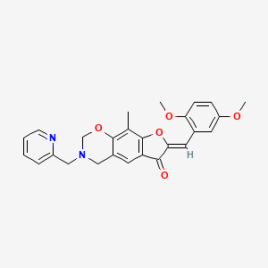 (7Z)-7-(2,5-dimethoxybenzylidene)-9-methyl-3-(pyridin-2-ylmethyl)-3,4-dihydro-2H-furo[3,2-g][1,3]benzoxazin-6(7H)-one - 