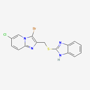 2-(((3-bromo-6-chloroimidazo[1,2-a]pyridin-2-yl)methyl)thio)-1H-benzo[d]imidazole - 