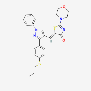 (5Z)-5-({3-[4-(butylsulfanyl)phenyl]-1-phenyl-1H-pyrazol-4-yl}methylidene)-2-(morpholin-4-yl)-1,3-thiazol-4(5H)-one - 