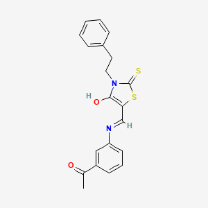 (5E)-5-{[(3-acetylphenyl)amino]methylidene}-3-(2-phenylethyl)-2-thioxo-1,3-thiazolidin-4-one - 