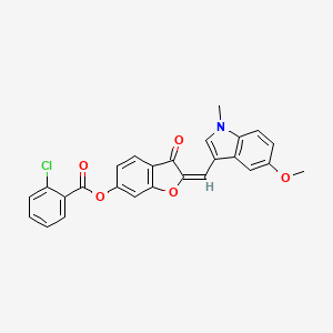 (2E)-2-[(5-methoxy-1-methyl-1H-indol-3-yl)methylidene]-3-oxo-2,3-dihydro-1-benzofuran-6-yl 2-chlorobenzoate - 