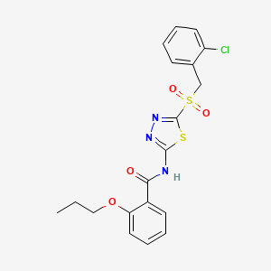 N-(5-((2-chlorobenzyl)sulfonyl)-1,3,4-thiadiazol-2-yl)-2-propoxybenzamide - 