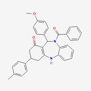 5-benzoyl-6-(4-methoxyphenyl)-9-(p-tolyl)-8,9,10,11-tetrahydro-6H-benzo[b][1,4]benzodiazepin-7-one - 