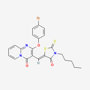 2-(4-bromophenoxy)-3-[(Z)-(4-oxo-3-pentyl-2-thioxo-1,3-thiazolidin-5-ylidene)methyl]-4H-pyrido[1,2-a]pyrimidin-4-one - 