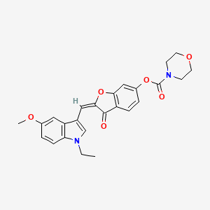 (2E)-2-[(1-ethyl-5-methoxy-1H-indol-3-yl)methylidene]-3-oxo-2,3-dihydro-1-benzofuran-6-yl morpholine-4-carboxylate - 