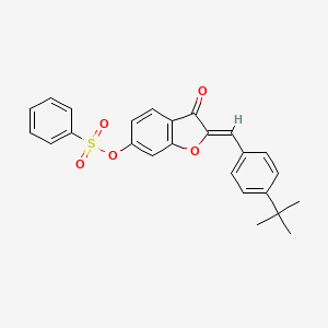 (2Z)-2-(4-tert-butylbenzylidene)-3-oxo-2,3-dihydro-1-benzofuran-6-yl benzenesulfonate - 