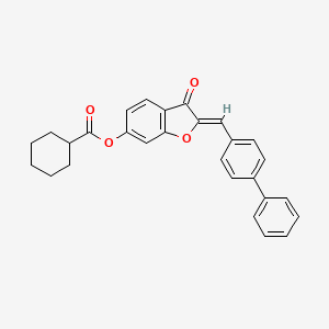 (2Z)-2-(biphenyl-4-ylmethylidene)-3-oxo-2,3-dihydro-1-benzofuran-6-yl cyclohexanecarboxylate - 
