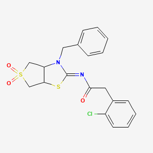 N-[(2Z)-3-benzyl-5,5-dioxidotetrahydrothieno[3,4-d][1,3]thiazol-2(3H)-ylidene]-2-(2-chlorophenyl)acetamide - 