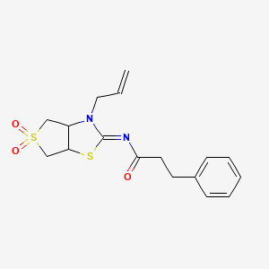N-[(2E)-5,5-dioxido-3-(prop-2-en-1-yl)tetrahydrothieno[3,4-d][1,3]thiazol-2(3H)-ylidene]-3-phenylpropanamide - 