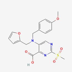 5-[(Furan-2-ylmethyl)(4-methoxybenzyl)amino]-2-(methylsulfonyl)pyrimidine-4-carboxylic acid - 