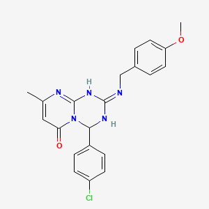 4-(4-chlorophenyl)-2-[(4-methoxybenzyl)amino]-8-methyl-1,4-dihydro-6H-pyrimido[1,2-a][1,3,5]triazin-6-one - 