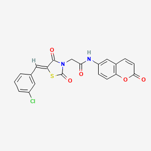 2-[(5Z)-5-(3-chlorobenzylidene)-2,4-dioxo-1,3-thiazolidin-3-yl]-N-(2-oxo-2H-chromen-6-yl)acetamide - 