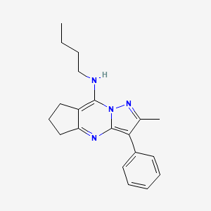 N-butyl-2-methyl-3-phenyl-6,7-dihydro-5H-cyclopenta[d]pyrazolo[1,5-a]pyrimidin-8-amine - 