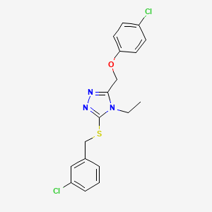 3-[(3-chlorobenzyl)sulfanyl]-5-[(4-chlorophenoxy)methyl]-4-ethyl-4H-1,2,4-triazole - 