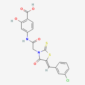 4-({[(5Z)-5-(3-chlorobenzylidene)-4-oxo-2-thioxo-1,3-thiazolidin-3-yl]acetyl}amino)-2-hydroxybenzoic acid - 