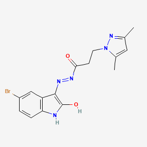 3-(3,5-Dimethyl-pyrazol-1-yl)-propionic acid (5-bromo-2-oxo-1,2-dihydro-indol-3-ylidene)-hydrazide - 