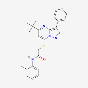 2-[(5-tert-butyl-2-methyl-3-phenylpyrazolo[1,5-a]pyrimidin-7-yl)sulfanyl]-N-(2-methylphenyl)acetamide - 