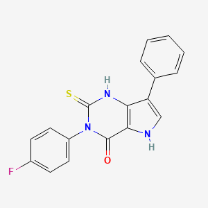 3-(4-fluorophenyl)-7-phenyl-2-sulfanyl-3,5-dihydro-4H-pyrrolo[3,2-d]pyrimidin-4-one - 