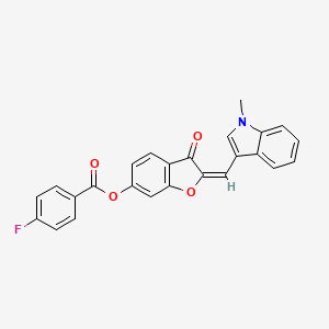 2-[(1-Methylindol-3-yl)methylene]-3-oxobenzo[3,4-b]furan-6-yl 4-fluorobenzoate - 