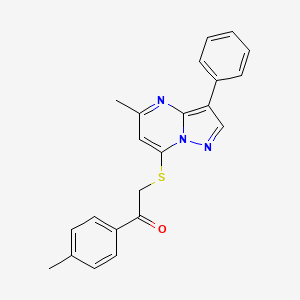 1-(4-Methylphenyl)-2-[(5-methyl-3-phenylpyrazolo[1,5-a]pyrimidin-7-yl)sulfanyl]ethanone - 
