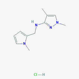 1,4-dimethyl-N-[(1-methylpyrrol-2-yl)methyl]pyrazol-3-amine;hydrochloride - 