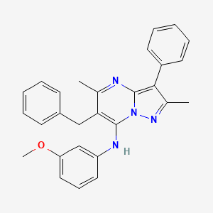 6-benzyl-N-(3-methoxyphenyl)-2,5-dimethyl-3-phenylpyrazolo[1,5-a]pyrimidin-7-amine - 