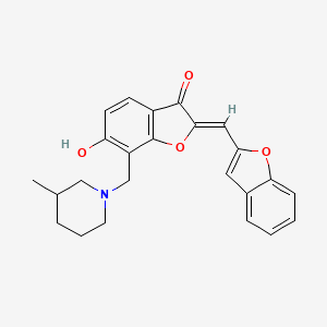(2Z)-2-(1-benzofuran-2-ylmethylidene)-6-hydroxy-7-[(3-methylpiperidin-1-yl)methyl]-1-benzofuran-3(2H)-one - 
