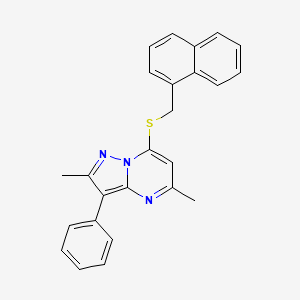 2,5-Dimethyl-7-[(naphthalen-1-ylmethyl)sulfanyl]-3-phenylpyrazolo[1,5-a]pyrimidine - 
