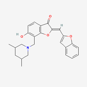 (2Z)-2-(1-benzofuran-2-ylmethylidene)-7-[(3,5-dimethylpiperidin-1-yl)methyl]-6-hydroxy-1-benzofuran-3(2H)-one - 