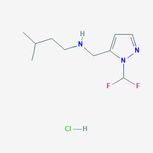 N-[[2-(difluoromethyl)pyrazol-3-yl]methyl]-3-methylbutan-1-amine;hydrochloride - 