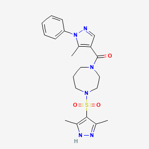 1-[(3,5-dimethyl-1H-pyrazol-4-yl)sulfonyl]-4-(5-methyl-1-phenyl-1H-pyrazole-4-carbonyl)-1,4-diazepane - 