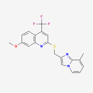 7-Methoxy-2-[({8-methylimidazo[1,2-A]pyridin-2-YL}methyl)sulfanyl]-4-(trifluoromethyl)quinoline - 