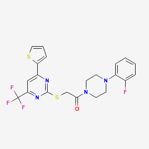 1-[4-(2-Fluorophenyl)piperazin-1-yl]-2-{[4-(thiophen-2-yl)-6-(trifluoromethyl)pyrimidin-2-yl]sulfanyl}ethanone - 