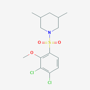 1-(3,4-Dichloro-2-methoxybenzenesulfonyl)-3,5-dimethylpiperidine - 