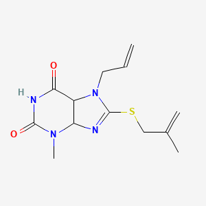 3-Methyl-8-(2-methylprop-2-enylsulfanyl)-7-prop-2-enyl-4,5-dihydropurine-2,6-dione - 