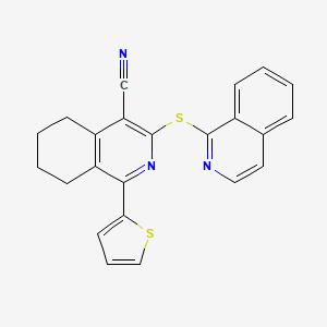 3-(Isoquinolin-1-ylsulfanyl)-1-(thiophen-2-yl)-5,6,7,8-tetrahydroisoquinoline-4-carbonitrile - 